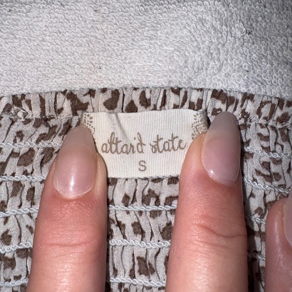 Altar'd‎ State Women's Leopard Print Long Sleeve Crop Top Square Neck S - Picture 4 of 9